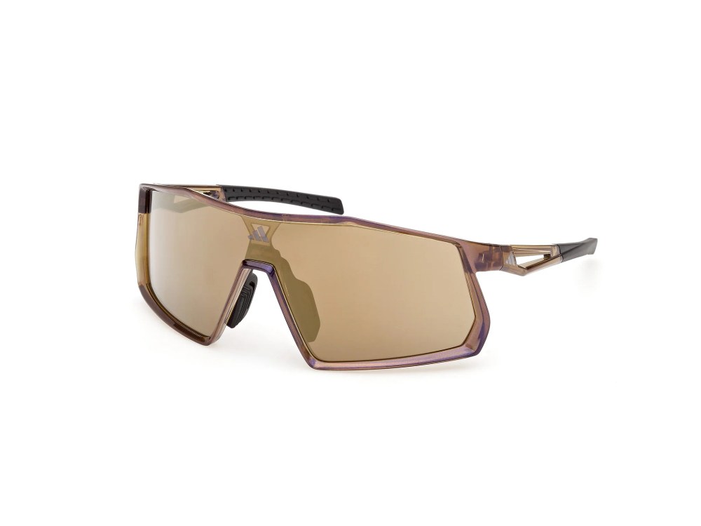 Adidas, gafas cafe iridiscente con lente dorado