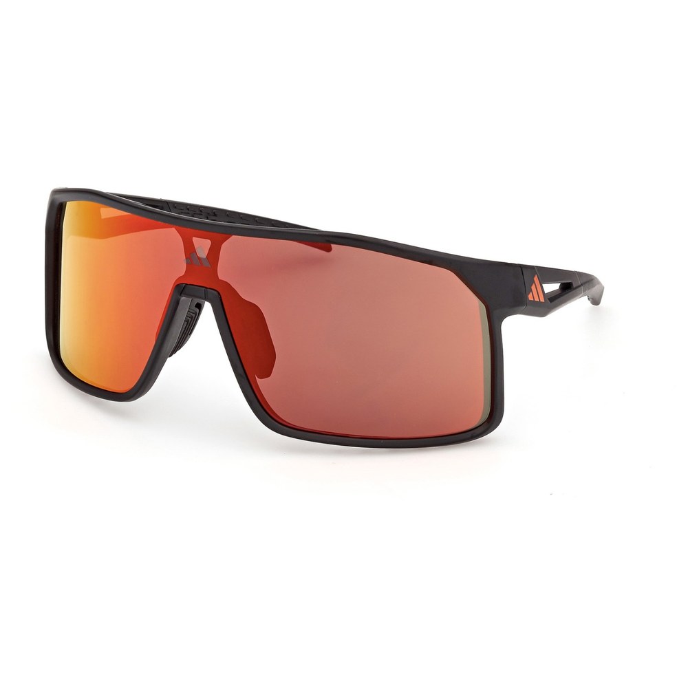Adidas, gafas negras con lente espejado rojo